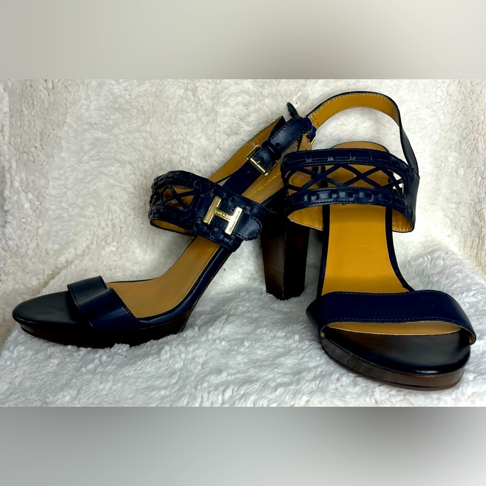 Tommy Hilfiger Navy Blue Platform Sandal Heels